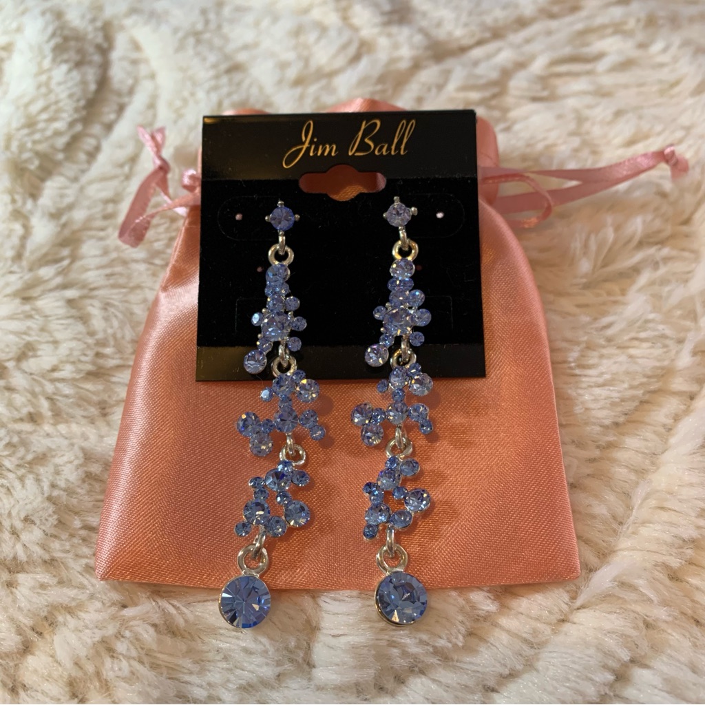 Jim Ball Jewelry Ab/Silver Dangle Earrings Nwt